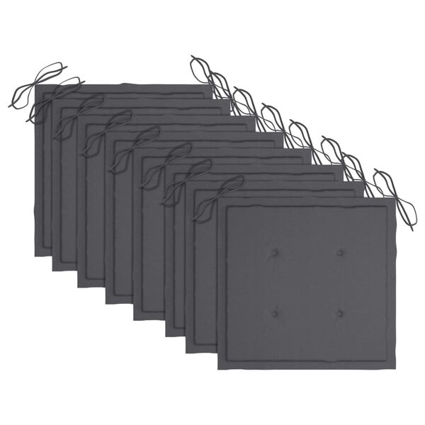 vidaXL Outdoor Dining Chairs 8 pcs with Cushions Solid Acacia Wood