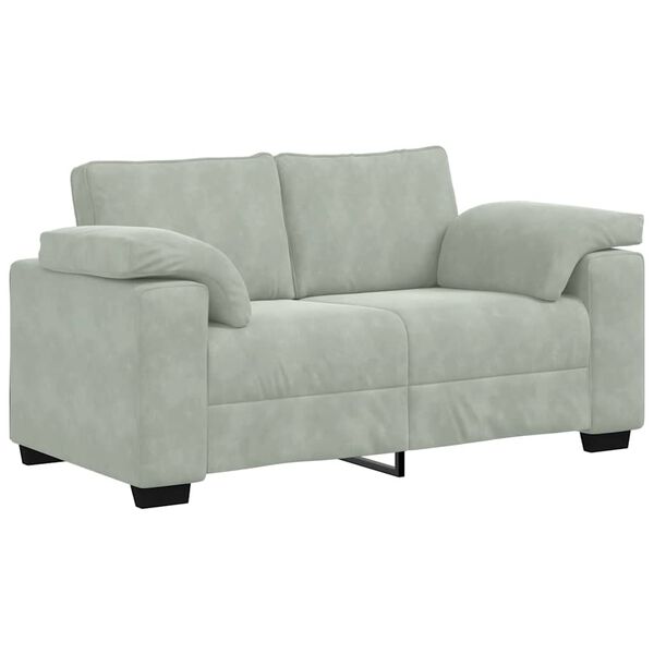 vidaXL Loveseat Sofa Light Grey 160x77x82 cm Velvet
