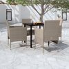vidaXL 5 Piece Garden Dining Set with Cushions Beige and Black