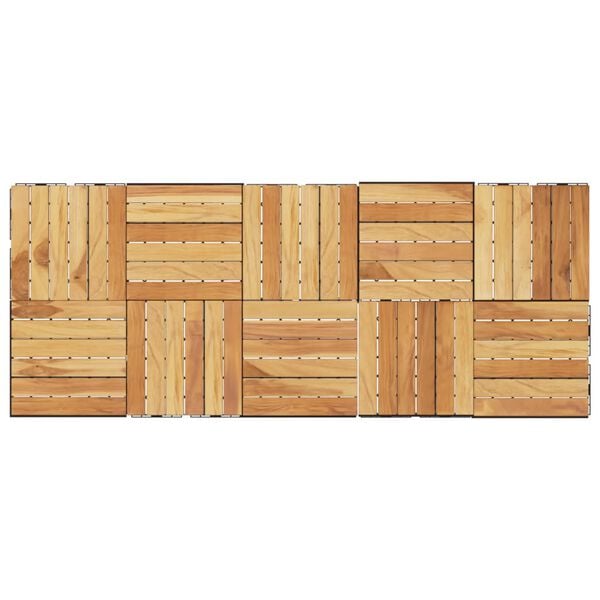 vidaXL Decking Tiles 30 pcs 30x30 cm Solid Wood Teak Vertical Pattern