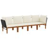 vidaXL 4 pcs Solid Acacia Wood & Rope Natural