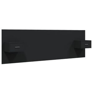 vidaXL Bed Headboard with Cabinets Black Engineered Wood