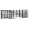 vidaXL Outdoor Dog Kennel with Roof Steel 14.75 m&sup2;