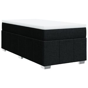 vidaXL Box Spring Bed with Mattress Black King Single Fabric