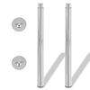 2 Telescopic Table Legs Chrome 710 mm-1100 mm