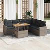 vidaXL 7 Piece Garden Sofa Set with Cushions Grey Poly Rattan