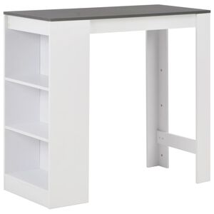 vidaXL Bar Table | White with grey top | Engineered wood | Medium | Bar Table
