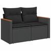 vidaXL Garden Sofa Set with Cushion with Storage Black Poly rattan