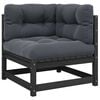 vidaXL Garden Corner Sofa with Anthracite Cushions Solid Wood Pine