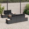 vidaXL Garden Sofa Set with Cushion 6 pcs Black Poly rattan