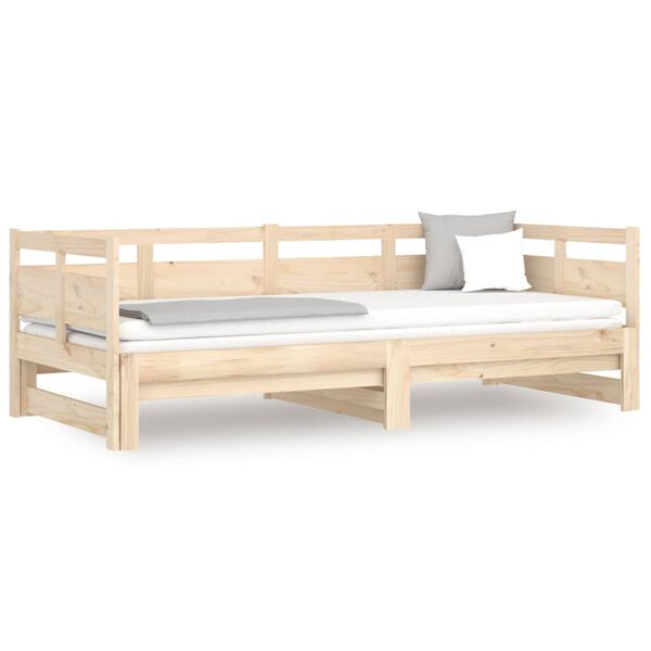 vidaXL Pull-out Day Bed without Mattress Solid Wood Pine 2x(90x190) cm