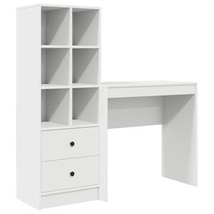 vidaXL Desk with Drawer 2 pcs White
