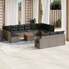 vidaXL 14 Piece Garden Sofa Set with Cushions Grey Poly Rattan