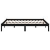 vidaXL Bed Frame without Mattress Black Solid Wood Double