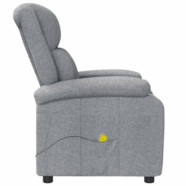 vidaXL Massage Chair Light Grey Fabric
