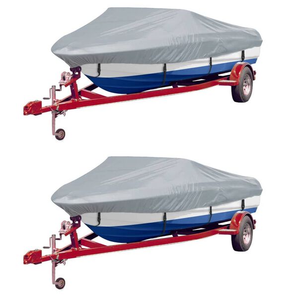 vidaXL Boat Covers 2 pcs Grey Length 610-671 cm Width 254 cm
