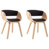 vidaXL Dining Chairs 2 pcs Black Bent Wood and Faux Leather