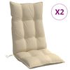 vidaXL Highback Chair Cushions 2 pcs Beige Oxford Fabric