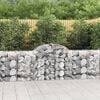 vidaXL Arched Gabion Baskets 9 pcs 200x50x80/100 cm Galvanised Iron