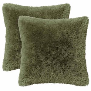 vidaXL Cushion with Pillow HEERLEN 6 pcs Green PV Fleece