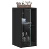 vidaXL Side Cabinet with Glass Doors Black 35x37x75.5 cm
