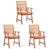 vidaXL Outdoor Dining Chairs 3 pcs with Cushions Solid Acacia Wood