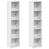 vidaXL CD Cabinets 2 pcs High Gloss White 21x16x93.5 cm Engineered Wood