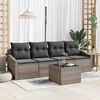 vidaXL Sofa Set with Cushion with Storage 5 pcs Grey Poly Rattan