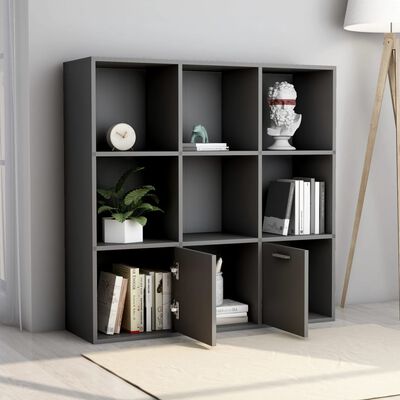 vidaXL Book Cabinet Grey 98x30x98 cm Engineered Wood