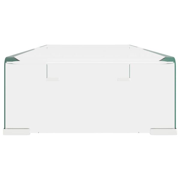 vidaXL TV Stand/Monitor Riser Glass Clear 70x30x13 cm