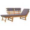 vidaXL 2-in-1 Garden Daybed with Cushion 190 cm Solid Acacia Wood
