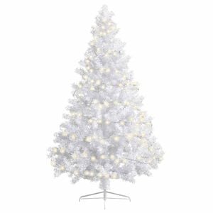 vidaXL Artificial Half Christmas Tree | White | PVC | 180 cm