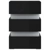 vidaXL LED Bedside Cabinet High Gloss Black 45x35x67 cm Engineered Wood