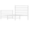 vidaXL Metal Bed Frame without Mattress with Footboard White 107x203cm