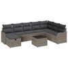 vidaXL Sofa Set with Cushion with Storage 9 pcs Grey Poly Rattan