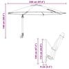 vidaXL Garden Parasol Black 248 x 248 x 148 cm Polyester and Steel