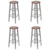 vidaXL Bar Stools 4 pcs Silver and Brown MDF