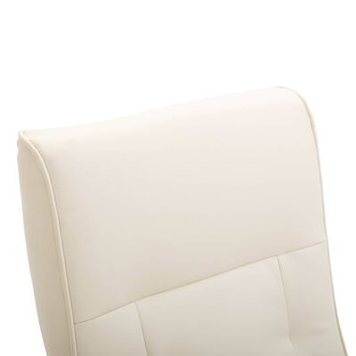 vidaXL Swivel TV Armchair Cream Faux Leather