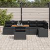 vidaXL Garden Sofa Set with Storage 7 pcs Black Poly rattan