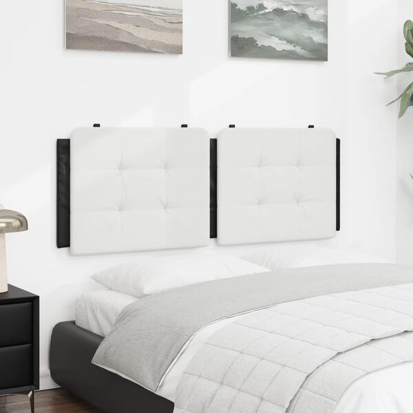 vidaXL Headboard Cushion "Zadar" Black and White 137 cm Double Faux Leather