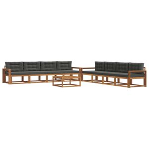 vidaXL Outdoor Sofa Set 9 pcs Natural and Anthracite