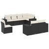 vidaXL 8 Piece Garden Sofa Set with Cushions Black Poly Rattan