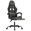 vidaXL Swivel Gaming Chair with Footrest Black&Camouflage Faux Leather