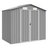 vidaXL Garden Shed Grey 205x129x183 cm Galvanised Steel