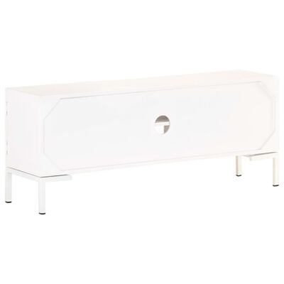 vidaXL TV Cabinet White 115x30x46 cm Solid Mango Wood