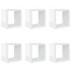 vidaXL Wall Cube Shelves 6 pcs High Gloss White 22x15x22 cm