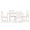 vidaXL 5 Piece Garden Dining Set White Solid Wood Pine