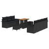 vidaXL Garden Sofa Set 10 pcs Black Poly Rattan
