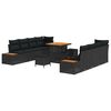 vidaXL Garden Sofa Set with Cushion 11 pcs Black Poly rattan