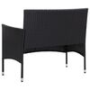 vidaXL 4 Piece Garden Lounge Set with Cushions Poly Rattan Black